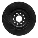 R1 17-25 Acura Integra Front Right Drilled & Slotted Black Brake Rotor