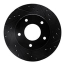 R1 77-80 Buick LeSabre Rear Right Drilled & Slotted Black Brake Rotor