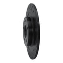 R1 13-25 Mitsubishi Eclipse Cross Rear Right Drilled & Slotted Black Brake Rotor