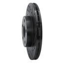R1 86-89 Toyota Celica Front Right Drilled & Slotted Black Brake Rotor