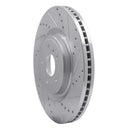 R1 09-20 Nissan 370Z Front Right Drilled & Slotted Silver Brake Rotor