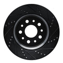 R1 14-16 Maserati Ghibli Rear Right Drilled & Slotted Black Brake Rotor