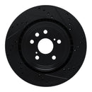 R1 20-25 Lexus RX350 Front Right Drilled & Slotted Black Brake Rotor