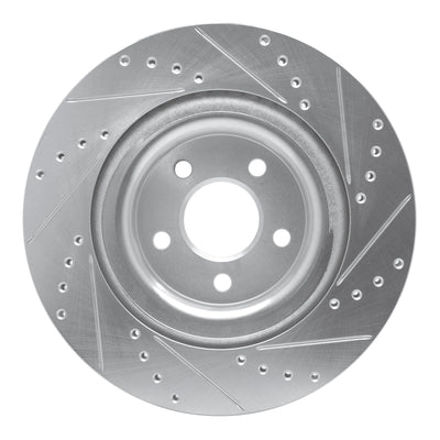 R1 14-21 Jaguar XJ Rear Drilled & Slotted Silver Brake Rotor Set