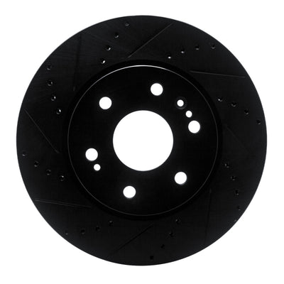 R1 2019-2026 Cadillac Escalade ESV Front Left Drilled & Slotted Black Brake Rotor