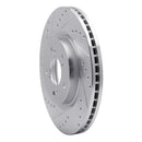 R1 09-14 Acura TL Front Left Drilled & Slotted Silver Brake Rotor