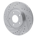 R1 98-06 Jaguar XJR Front Left Drilled & Slotted Silver Brake Rotor
