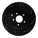 R1 03-24 Nissan Quest Rear Drilled & Slotted Black Rotors
