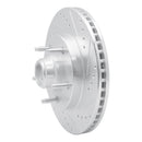 R1 97-99 Ford F-150 RWD Front Right Drilled & Slotted Silver Brake Rotor