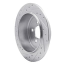 R1 07-12 Dodge Nitro Rear Left Drilled & Slotted Silver Brake Rotor