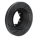 R1 06-25 American Coach Patriot Rear Right Drilled & Slotted Black Brake Rotor