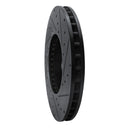R1 15-23 Mercedes-Benz E300 Front Left Drilled & Slotted Black Brake Rotor