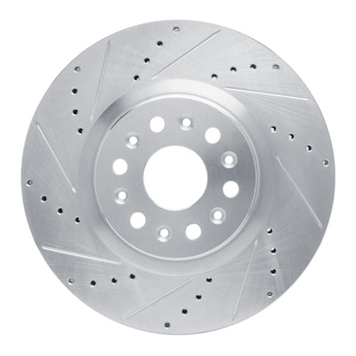 R1 17-25 Buick Enclave Front Left Drilled & Slotted Silver Brake Rotor