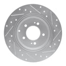 R1 17-19 Kia Cadenza Rear Left Drilled & Slotted Silver Brake Rotor