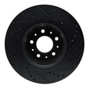 R1 82-92 Volvo 940 Front Left Drilled & Slotted Black Brake Rotor