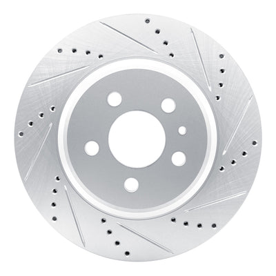 R1 17-25 Tesla Model 3 Rear Right Drilled & Slotted Silver Brake Rotor