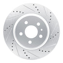 R1 17-25 Tesla Model 3 Rear Right Drilled & Slotted Silver Brake Rotor