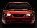 Raxiom 99-04 Ford Mustang Axial Series Headlights w/ LED Bar- Black Housing (Clear Lens)
