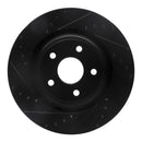 R1 06-10 Jeep Grand Cherokee Front & Rear Drilled & Slotted Black Brake Rotor Set