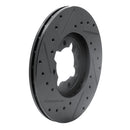 R1 82-85 Toyota Celica Front Right Drilled & Slotted Black Brake Rotor