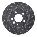 R1 05-07 Land Rover LR3 Front Right Drilled & Slotted Silver Brake Rotor