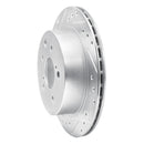R1 93-01 Infiniti J30 Rear Left Drilled & Slotted Silver Brake Rotor