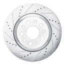 R1 14-16 Maserati Ghibli Rear Left Drilled & Slotted Silver Brake Rotor