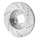 R1 96-98 Nissan 240SX Front & Rear Drilled & Slotted Silver Brake Rotor Set