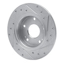 R1 16-25 Honda Civic Front & Rear Drilled & Slotted Silver Brake Rotor Set