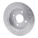 R1 14-19 Ford Fiesta Front & Rear Drilled & Slotted Silver Brake Rotor Set