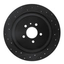 R1 13-14 Ford Mustang Rear Right Drilled & Slotted Black Brake Rotor