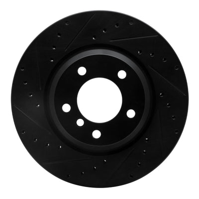 R1 06-12 BMW X1 (USA/Canada) Front Left Drilled & Slotted Black Brake Rotor