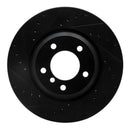 R1 06-12 BMW X1 (USA/Canada) Front Left Drilled & Slotted Black Brake Rotor