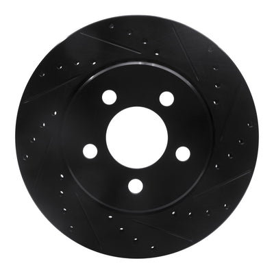 R1 07-12 Dodge Nitro Front Right Drilled & Slotted Black Brake Rotor