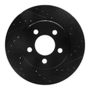 R1 07-12 Dodge Nitro Front Right Drilled & Slotted Black Brake Rotor