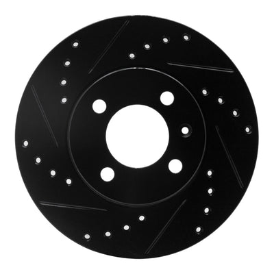 R1 86-08 Volkswagen DERBY (Mexico) Front Left Drilled & Slotted Black Brake Rotor