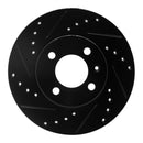 R1 86-08 Volkswagen DERBY (Mexico) Front Left Drilled & Slotted Black Brake Rotor