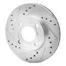 R1 84-87 Audi 4000 Quattro Front Left Drilled & Slotted Silver Brake Rotor