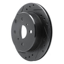 R1 84-88 Toyota Cressida Rear Left Drilled & Slotted Black Brake Rotor