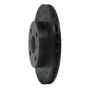 R1 86-89 Toyota Celica Front Right Drilled & Slotted Black Brake Rotor