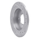 R1 11-25 Hyundai Veloster Rear Drilled & Slotted Silver Brake Rotor Set