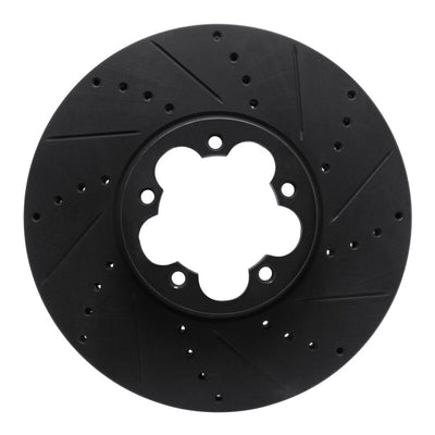 R1 15-25 Ford Transit-350 HD/DRW Front Right Drilled & Slotted Black Brake Rotor