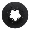R1 15-25 Ford Transit-350 HD/DRW Front Right Drilled & Slotted Black Brake Rotor