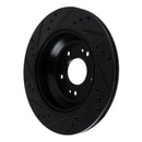 R1 11-17 Hyundai Equus Rear Right Drilled & Slotted Black Brake Rotor