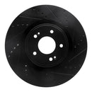 R1 10-16 Hyundai Genesis Coupe Front & Rear Drilled & Slotted Black Brake Rotor Set