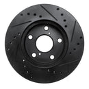 R1 92-98 Lexus SC300 Front Left Drilled & Slotted Black Brake Rotor