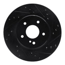 R1 98-09 Chrysler Crossfire Rear Right Drilled & Slotted Black Brake Rotor