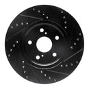 R1 02-15 Lexus ES300 Front Left Drilled & Slotted Black Brake Rotor