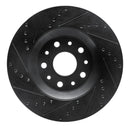 R1 2002-2018 Dodge Sprinter 2500 Rear Right Drilled & Slotted Black Brake Rotor