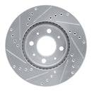 R1 93-95 Volvo 850 Front Right Drilled & Slotted Silver Brake Rotor